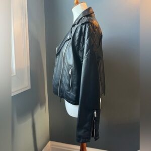 Abercrombie Black VEGAN MOTO Jacket